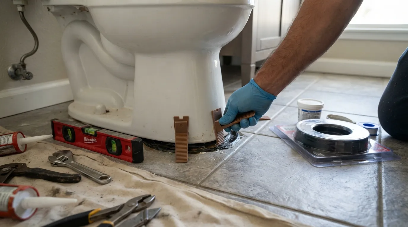 New fill valve and flapper in a toilet tank in San Jose
