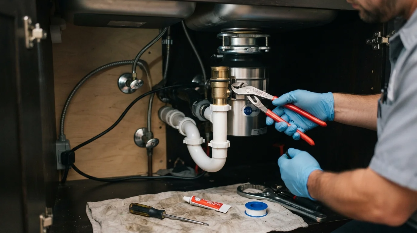 Hex key freeing a jammed garbage disposal in San Jose
