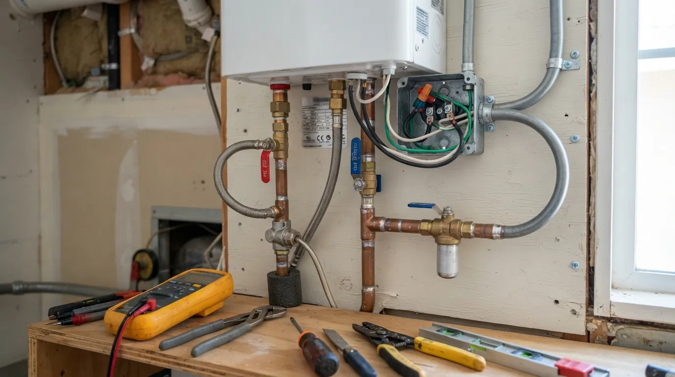 Gas tankless water heater with upsized gas line in San Jose