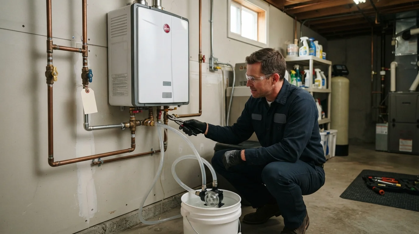 Descaling pump connected to a tankless water heater in San Jose