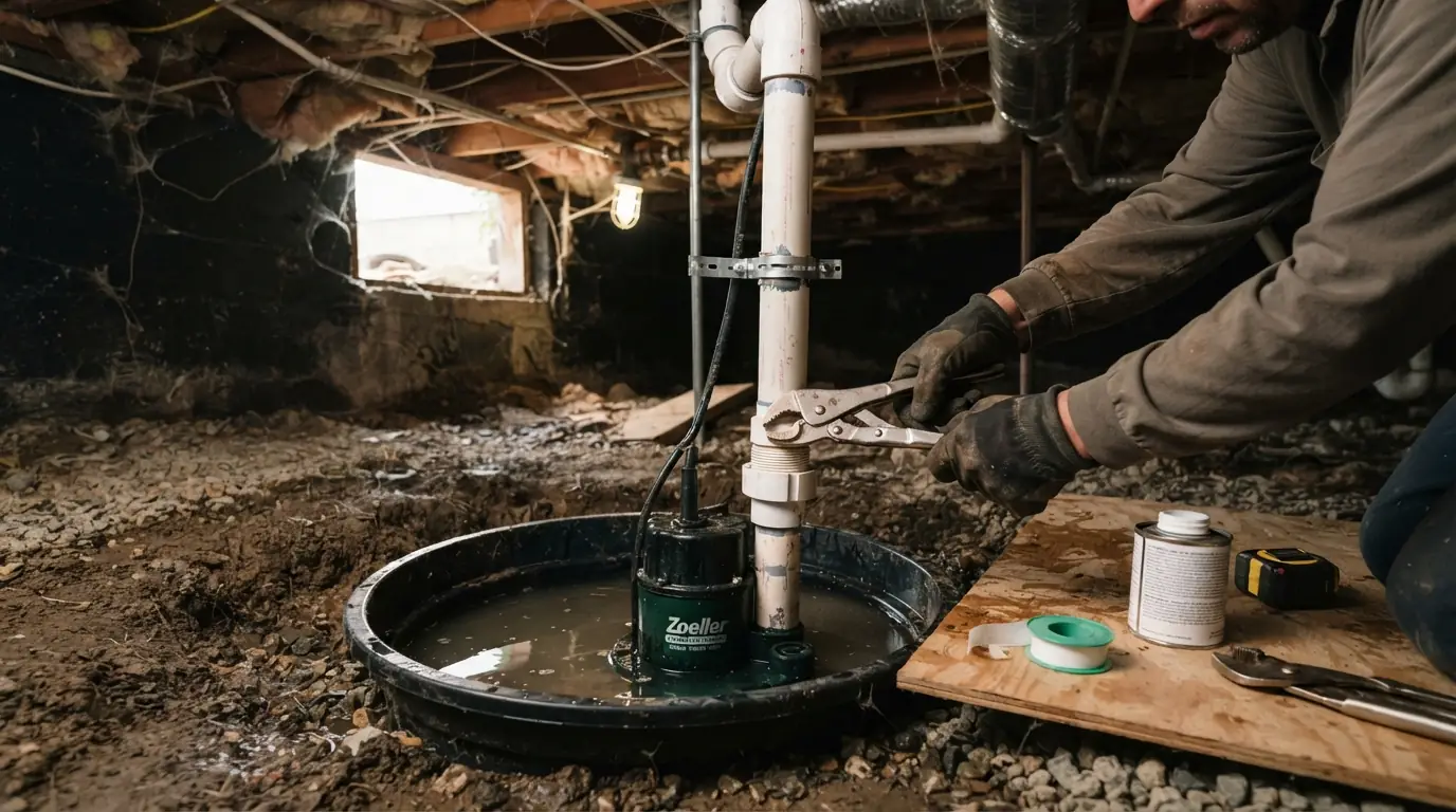 Sump pump installed in a San Jose home