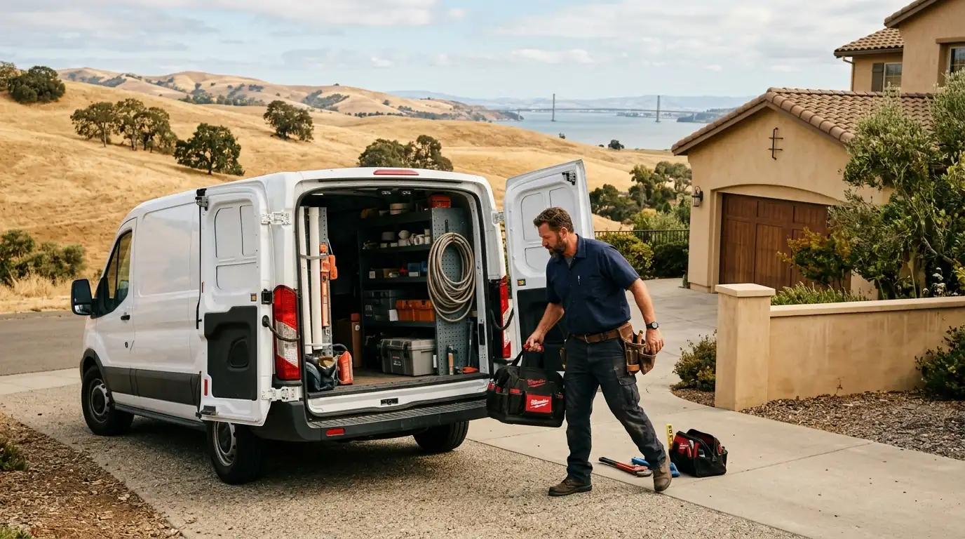 Plumber at a Solano County home near the Carquinez Strait