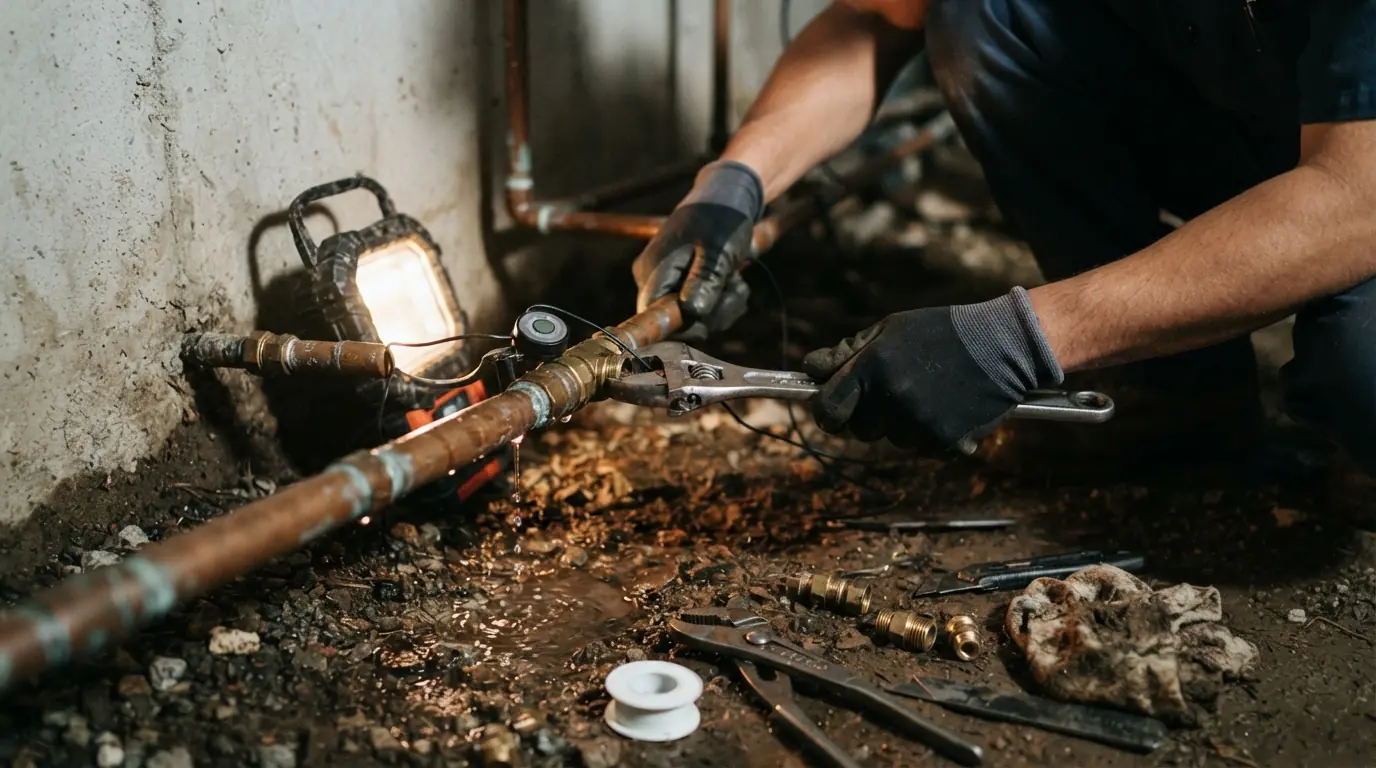 Acoustic leak detection equipment on a San Jose floor