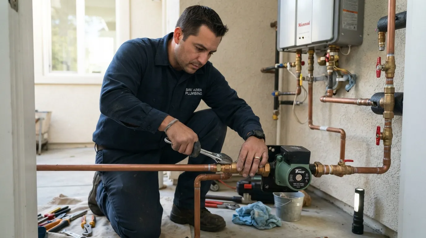 Hot water recirculation pump installed in a San Jose home