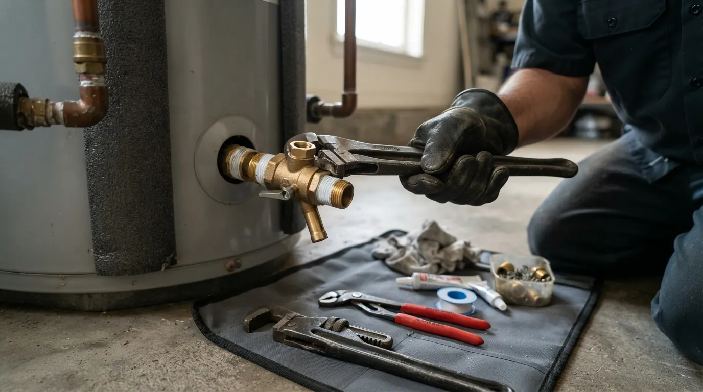 Thermocouple being replaced on a gas water heater in San Jose