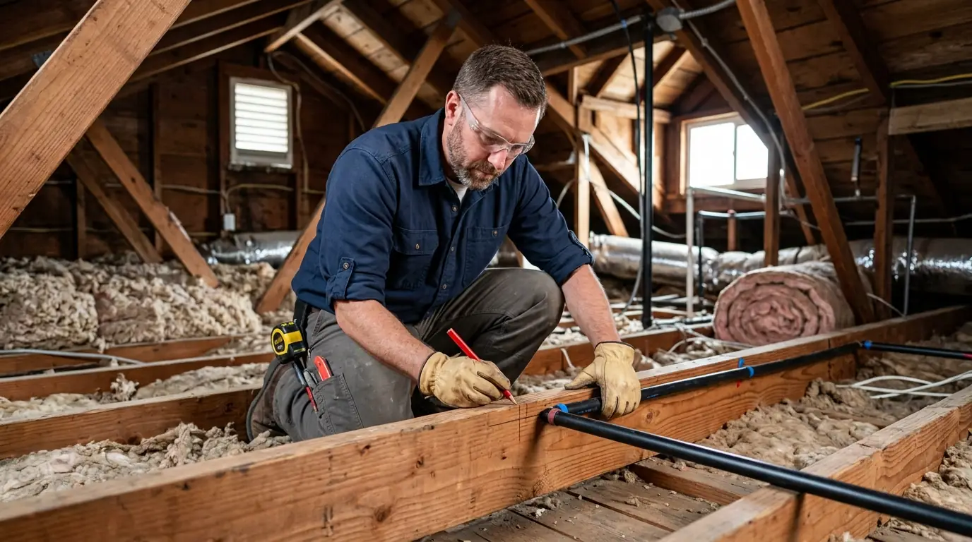 Plumber planning a repipe in a Cambrian Park home